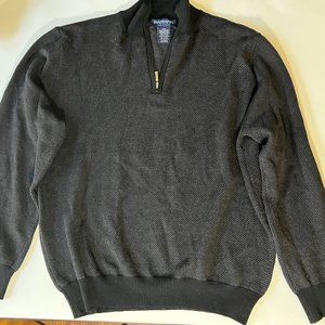 Men's Hathaway Platinum 100% Extra Fine Merino Wool Quarter Zip Sweater Size Med